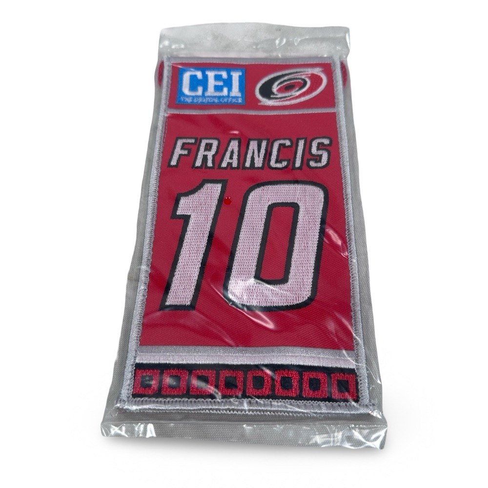 Carolina Hurricanes Ron Francis 10 Embroidered Retirement Mini Banner Red Gray